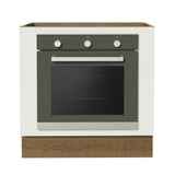 Bajo Mesada Cocina para Horno Empotrado 80 x 60 cm Sin Mesada Marrón/Blanco Agata, Glamy, Lux, Stella Madesa