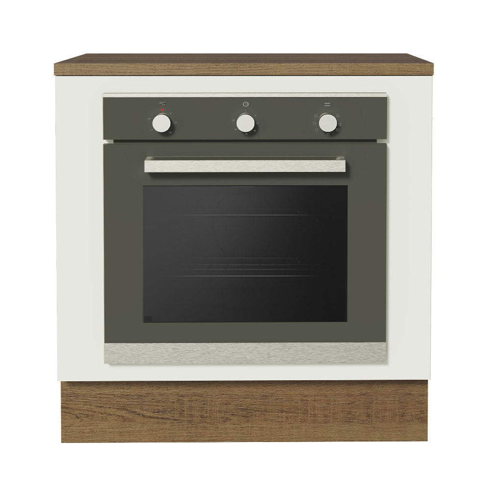 Bajo Mesada Cocina para Horno Empotrado 80 x 60 cm con Mesada Marrón/Blanco Agata, Glamy, Lux, Stella Madesa