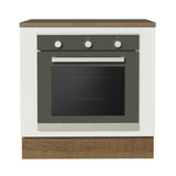 Bajo Mesada Cocina para Horno Empotrado 80 x 60 cm con Mesada Marrón/Blanco Agata, Glamy, Lux, Stella Madesa