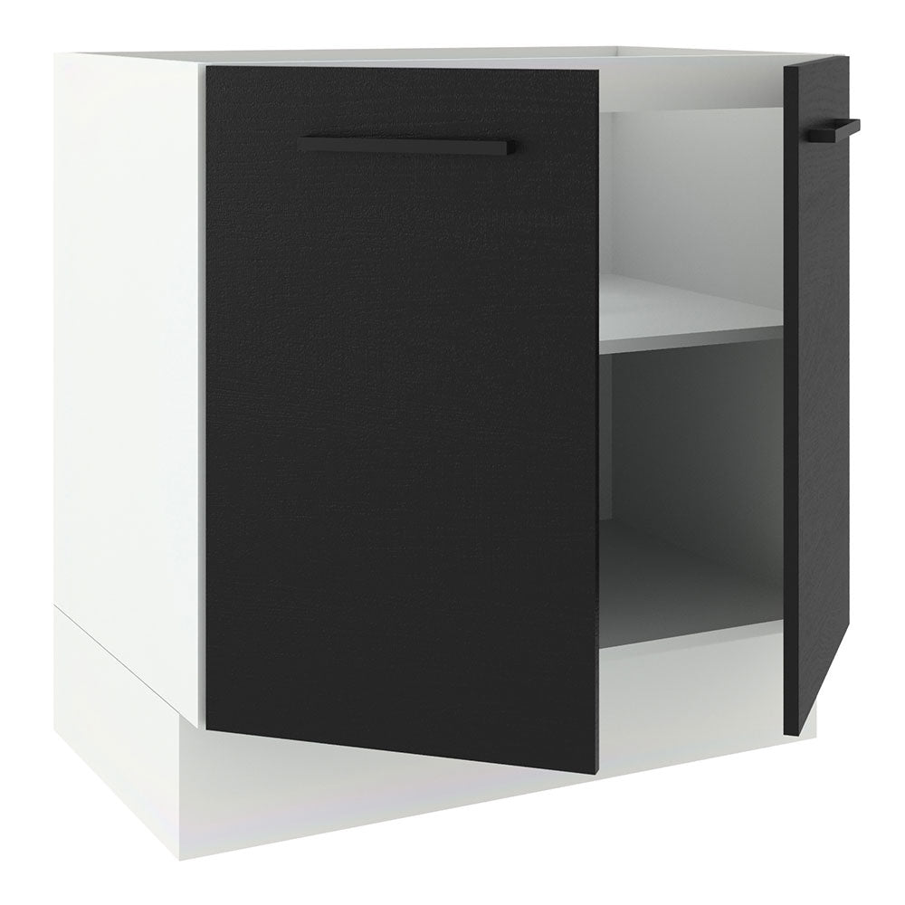 Bajo Mesada Cocina 80 x 60 cm 2 Puertas (Sin Mesada) Blanco/Negro Agata Madesa