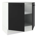 Bajo Mesada Cocina 80 x 60 cm 2 Puertas (Sin Mesada) Blanco/Negro Agata Madesa