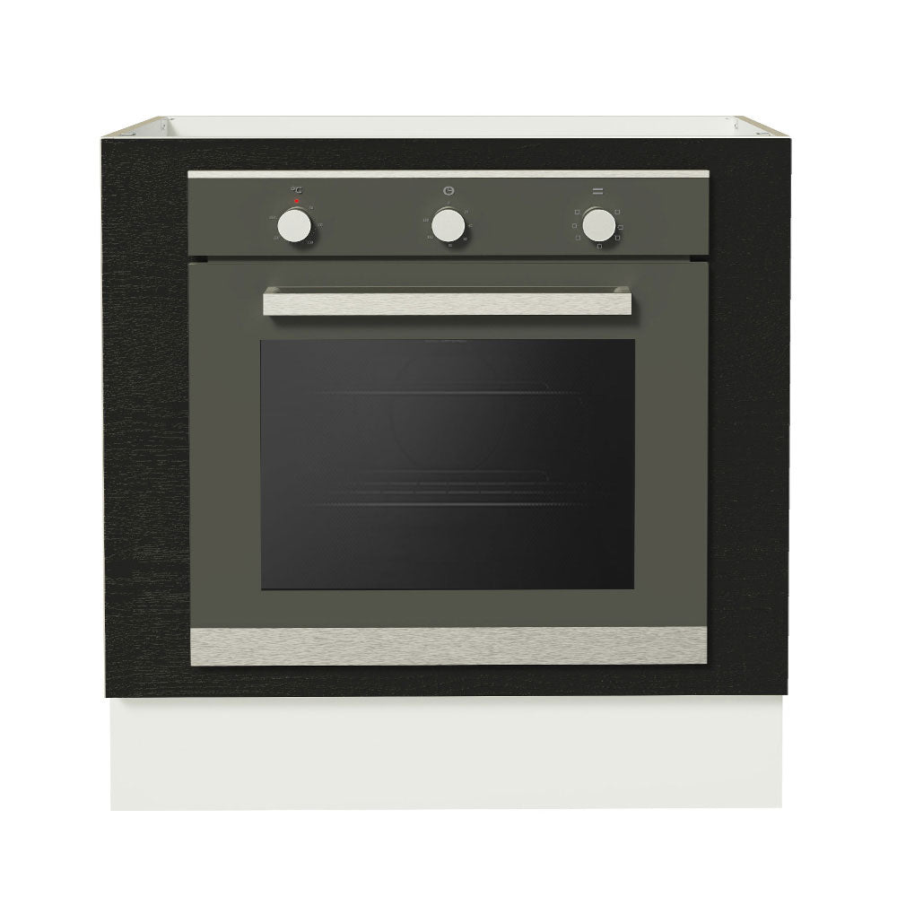 Bajo Mesada Cocina para Horno Empotrado 80 x 60 cm Sin Mesada Blanco/Negro Agata, Glamy, Madesa
