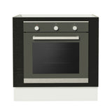Bajo Mesada Cocina para Horno Empotrado 80 x 60 cm Sin Mesada Blanco/Negro Agata, Glamy, Madesa