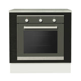 Bajo Mesada Cocina para Horno Empotrado 80 x 60 cm con Mesada Blanco/Negro Agata, Glamy Madesa