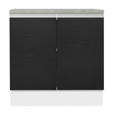 Bajo Mesada Madesa Glamy 80 x 60 cm 2 Puertas (Con Mesada) Blanco/Negro
