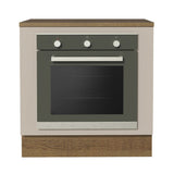 Bajo Mesada Cocina para Horno Empotrado 80 x 60 cm con Mesada Marrón/Crema Agata Madesa