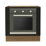 Bajo Mesada Cocina para Horno Empotrado 80 x 60 cm Sin Mesada Marrón/Negro Agata, Glamy, Madesa