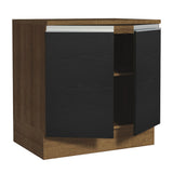 Bajo Mesada Madesa Glamy 80 x 60 cm 2 Puertas (Con Mesada) Marrón/Negro