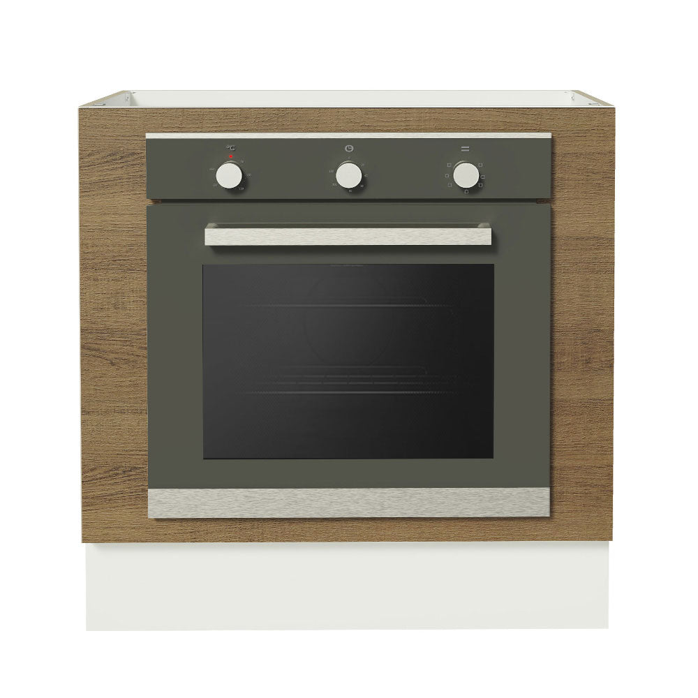 Bajo Mesada Cocina para Horno Empotrado 80 x 60 cm Sin Mesada Blanco/Marrón Glamy, Stella Madesa