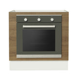Bajo Mesada Cocina para Horno Empotrado 80 x 60 cm Sin Mesada Blanco/Marrón Glamy, Stella Madesa