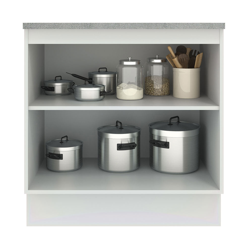 Bajo Mesada 80 cm x 60 cm, Sin cajones 2 Puertas Agata Blanco/Gris