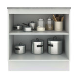Bajo Mesada 80 cm x 60 cm, Sin cajones 2 Puertas Agata Blanco/Gris