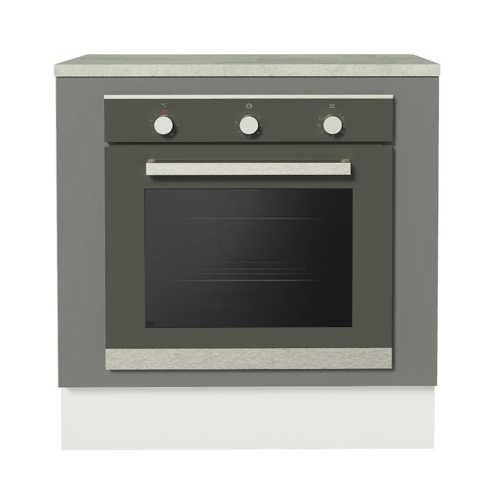 Bajo Mesada Cocina para Horno Empotrado 80 x 60 cm con Mesada Blanco/Gris Agata Madesa
