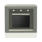 Bajo Mesada Cocina para Horno Empotrado 80 x 60 cm con Mesada Blanco/Gris Agata Madesa