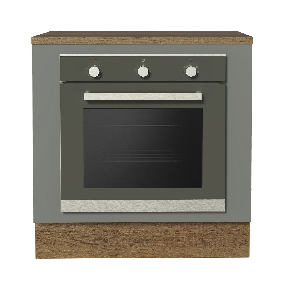 Bajo Mesada Cocina para Horno Empotrado 80 x 60 cm con Mesada Marrón/Gris Agata Madesa