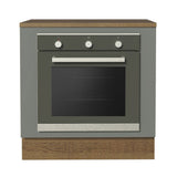 Bajo Mesada Cocina para Horno Empotrado 80 x 60 cm con Mesada Marrón/Gris Agata Madesa