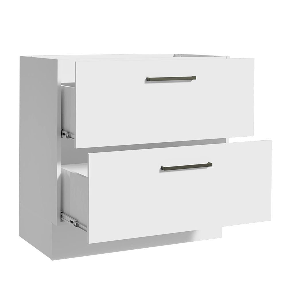 Bajo Mesada Cocina 80 x 60 cm 2 Cajones (Sin Mesada) Blanco Agata Madesa