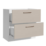 Bajo Mesada Cocina 80 x 60 cm 2 Cajones (Sin Mesada) Blanco/Crema Agata Madesa