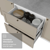 Bajo Mesada 80 x 60 cm 2 Cajones (Con Mesada) Blanco/Crema Vik Madesa