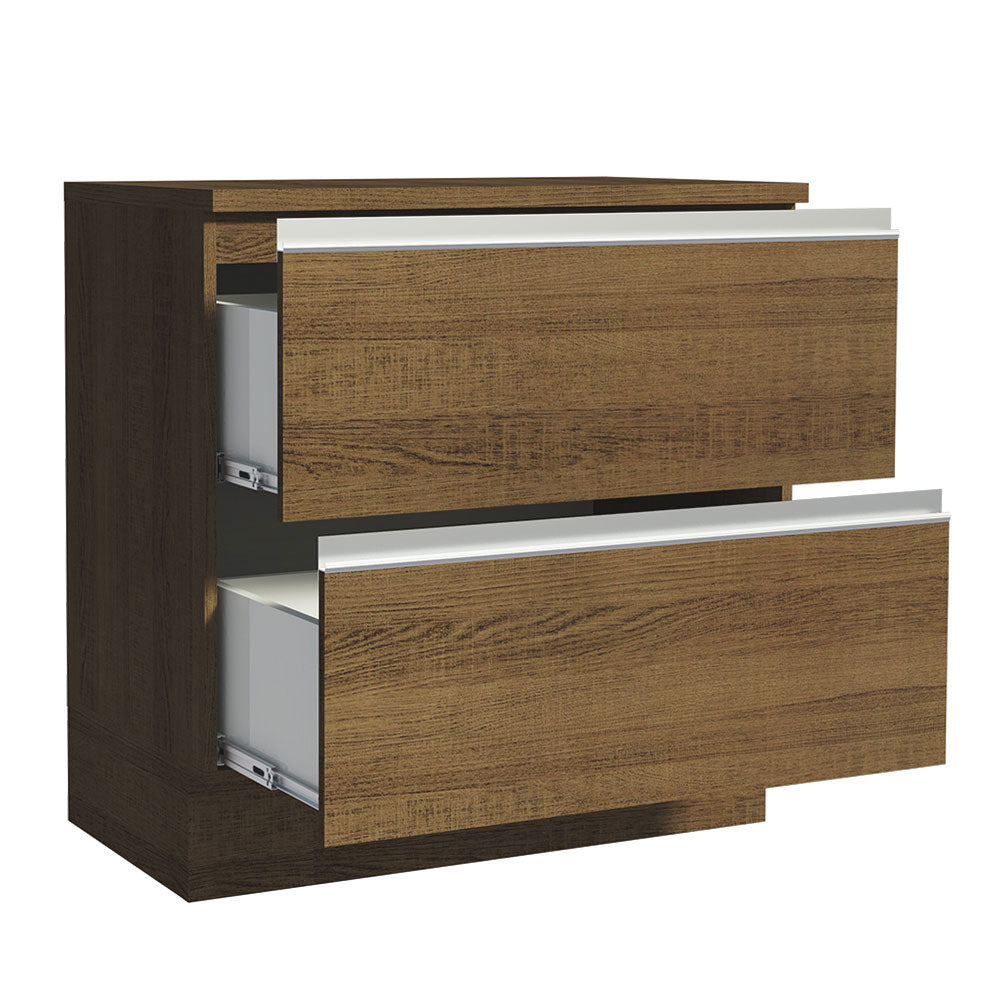 Bajo Mesada de Cocina 80 x 60 cm 2 Cajones (Con Mesada) Marrón Glamy Madesa