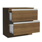 Bajo Mesada de Cocina 80 x 60 cm 2 Cajones (Con Mesada) Marrón Glamy Madesa