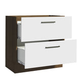Bajo Mesada Cocina 80 x 60 cm 2 Cajones (Sin Mesada) Marrón/Blanco Agata Madesa