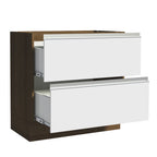 Bajo Mesada 80 x 60 cm 2 Cajones (Sin Mesada) Marrón/Blanco Glamy Madesa