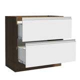 Bajo Mesada de Cocina 80 x 60 cm 2 Cajones (Sin Mesada) Marrón/Blanco Glamy Madesa