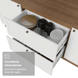 Bajo Mesada de Cocina 80 x 60 cm 2 Cajones (con Mesada) Marrón/Blanco Vik Madesa