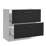 Bajo Mesada Cocina 80 x 60 cm 2 Cajones (Sin Mesada) Blanco/Negro Agata Madesa