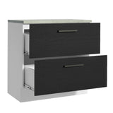 Bajo Mesada Cocina 80 x 60 cm 2 Cajones (Con Mesada) Blanco/Negro Agata Madesa