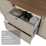 Bajo Mesada 80 x 60 cm 2 Cajones (Con Mesada) Marrón/Crema Vik Madesa