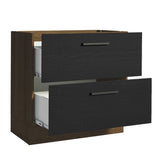 Bajo Mesada Cocina 80 x 60 cm 2 Cajones (Sin Mesada) Marrón/Negro Agata Madesa