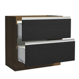 Bajo Mesada de Cocina 80 x 60 cm 2 Cajones (Sin Mesada) Marrón/Negro Glamy Madesa