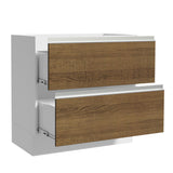 Bajo Mesada de Cocina 80 x 60 cm 2 Cajones (Sin Mesada) Blanco/Marrón Glamy Madesa