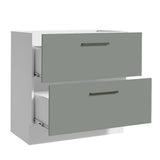 Bajo Mesada Cocina 80 x 60 cm 2 Cajones (Sin Mesada) Blanco/Gris Agata Madesa