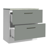 Bajo Mesada Cocina 80 x 60 cm 2 Cajones (Con Mesada) Blanco/Gris Agata Madesa