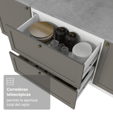 Bajo Mesada de Cocina 80 x 60 cm 2 Cajones (Sin Mesada) Blanco/Gris Vik Madesa