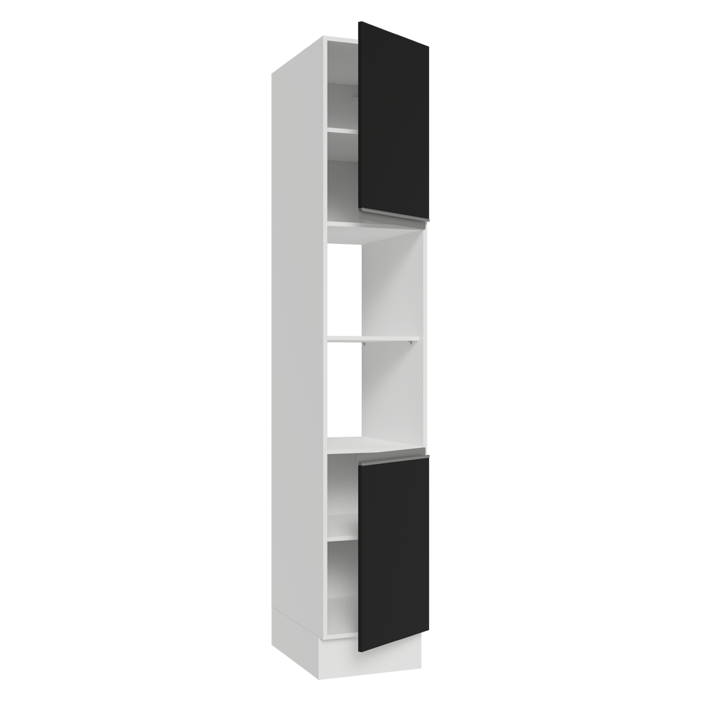 Despensero 40 x 60 cm 2 Puertas e 2 Nichos Blanco/Negro Glamy Madesa