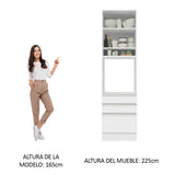 Despensero Madesa Glamy 60 x 60 cm 1 Puerta 3 Cajones Blanco