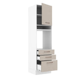 Mueble de Cocina para Horno 60 x 60 cm 1 Puerta 3 Cajones Blanco/Crema Agata Madesa