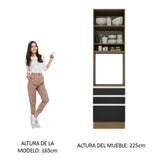 Mueble de cocina para Horno/Microondas Madesa Glamy 60 x 60 cm 1 Puerta 3 Cajones Marrón/Negro