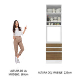 Mueble de cocina para Horno/Microondas Madesa Glamy 60 x 60 cm 1 Puerta 3 Cajones Blanco/Marrón