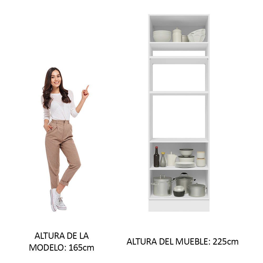 Mueble de cocina para Horno/Microondas Madesa Glamy 70 x 60 cm 3 Puertas Blanco