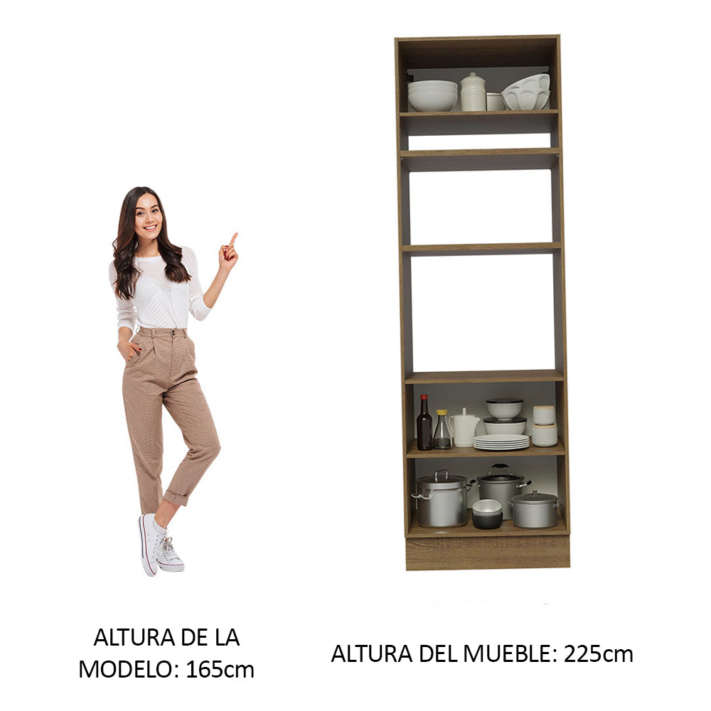 Mueble de cocina para Horno/Microondas Madesa Glamy 70 x 60 cm 3 Puertas Marrón/Negro
