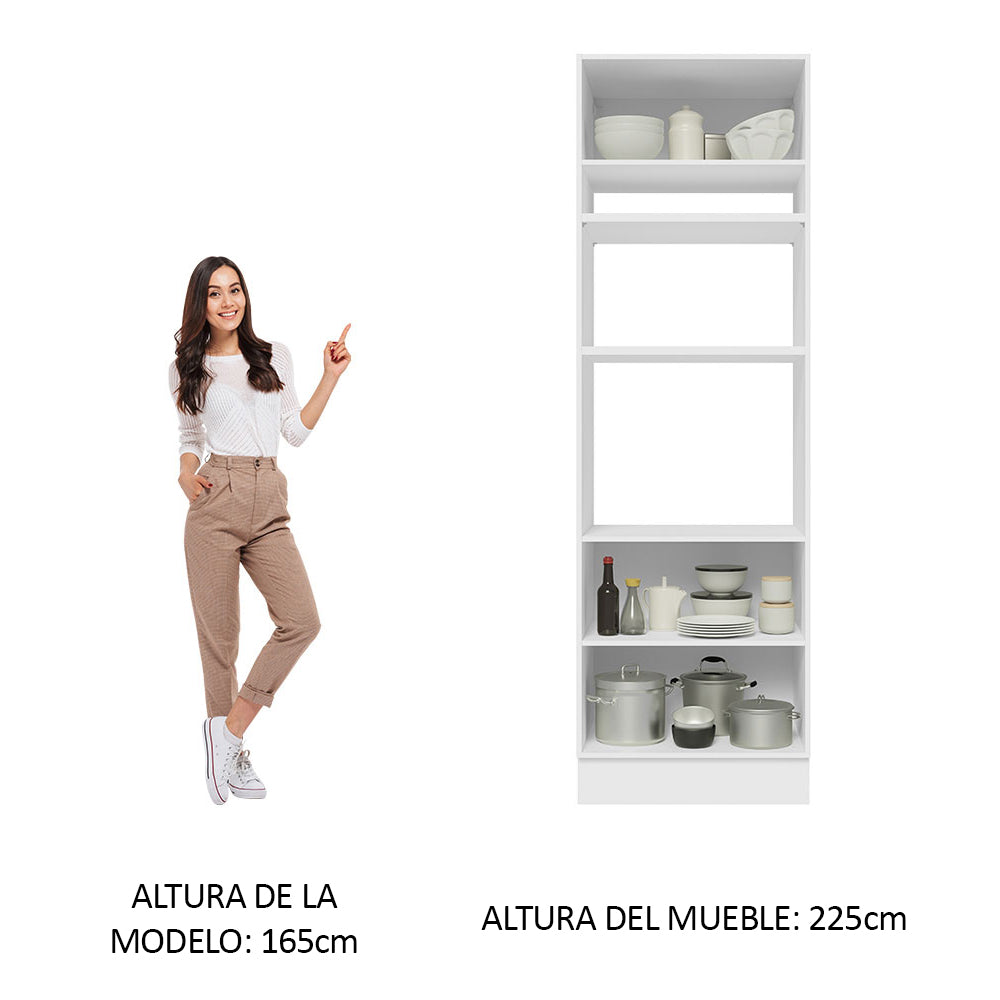 Mueble de cocina para Horno/Microondas Madesa Glamy 70 x 60 cm 3 Puertas Blanco/Marrón