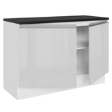Bajo Mesada Cocina 100% MDF 120 cm 2 Puertas (Con Mesada) Blanco Acordes Madesa