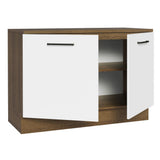 Bajo Mesada Cocina 120 cm 2 Puertas (Con Mesada) Marrón/Blanco Agata Madesa