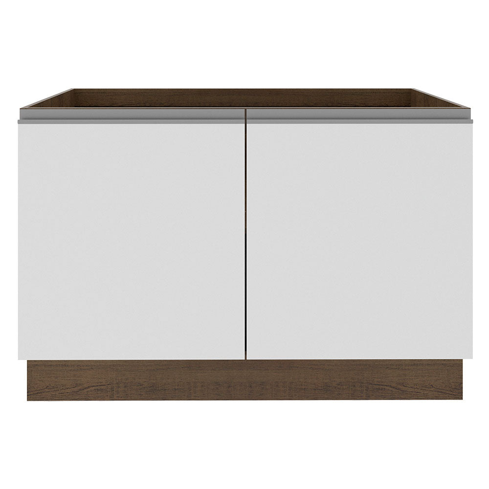 Bajo Mesada para Bacha Glamy 120 cm 2 Puertas (Sin Tapa ni Bacha) Glamy Marrón/Blanco