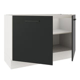 Bajo Mesada para Bacha 120 cm 2 Puertas (Sin Mesada y Bacha) Blanco/Negro Agata Madesa